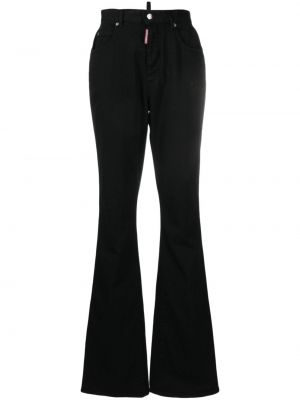 Relaxed fit flare jeans med hög midja Dsquared2 svart