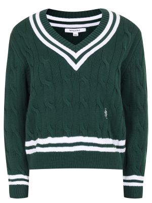 Хлопковый пуловер Sporty And Rich зеленый