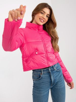 Prešívaná bunda s vreckami Fashionhunters ružová