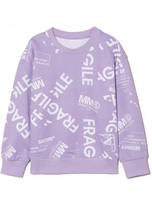 Trykt hettegenser for jenter Mm6 Maison Margiela Kids lilla