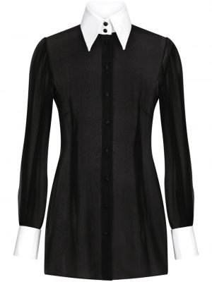 Βαμβακερή μπλούζα με διαφανεια Dolce & Gabbana