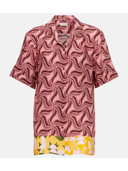 Риза с принт Dries Van Noten розово