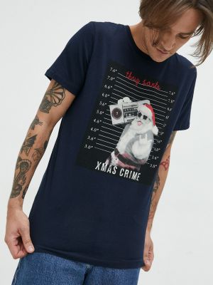 Памучна тениска с дълъг ръкав с принт Produkt By Jack & Jones