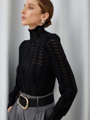 Блуза с дълъг ръкав Answear Lab черно