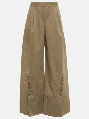 Pamučne lanene hlače bootcut Altuzarra smeđa