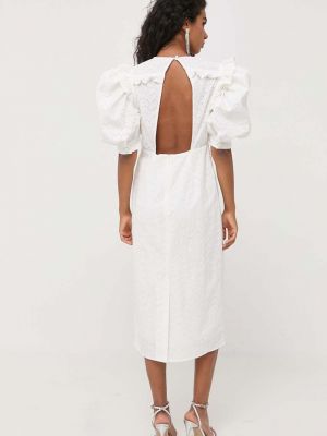 Bavlněné midi šaty Custommade bílé