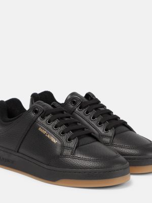 Кожаные кроссовки Saint Laurent черные