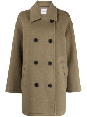 Vlněný kabát Studio Tomboy hnědý