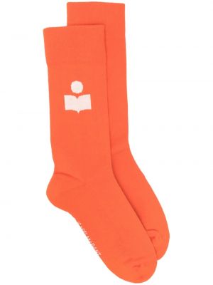 Чорапи с принт Isabel Marant оранжево
