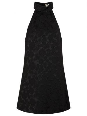 Стеганое платье мини в цветочек с принтом Saint Laurent черное