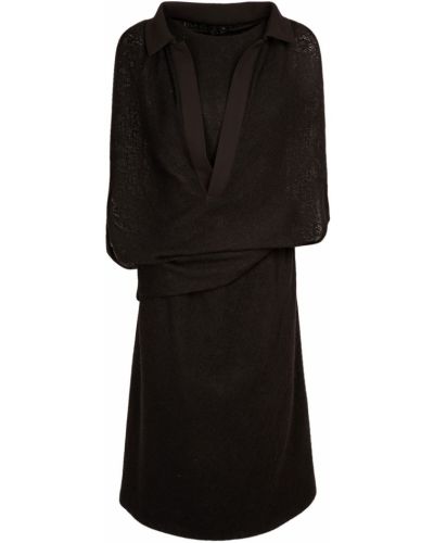 Vlněné pletené šaty Maison Margiela - černá
