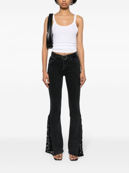 Spitzen bootcut jeans ausgestellt Liu Jo schwarz