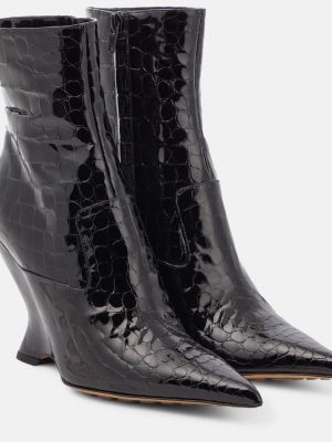 Leder ankle boots Bottega Veneta schwarz