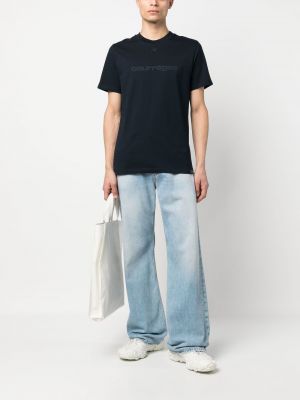 T-shirt aus baumwoll mit print Courreges blau