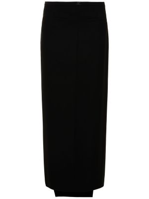 Krepové dlouhá sukně Courrèges černé