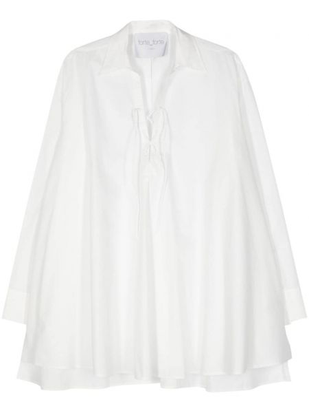 Bavlněné mini šaty Forte Forte bílé