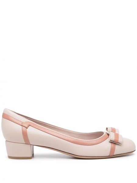 Lav hæl hæler lær pumps Salvatore Ferragamo rosa