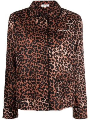 Bombažna srajca s potiskom z leopardjim vzorcem Love Stories rjava