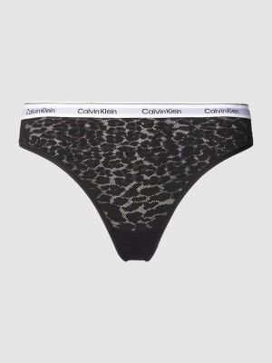 Stringi z nadrukiem Calvin Klein Underwear czarne
