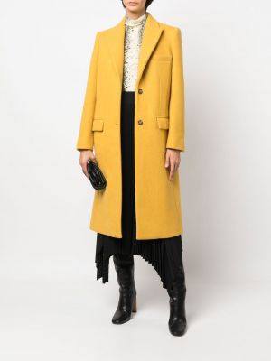 Vlněný kabát Rochas žlutý