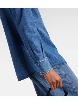 Camicia jeans con borchie 7 For All Mankind blu