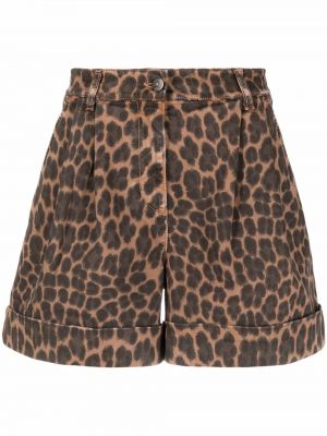 Pantalones cortos de cintura alta leopardo P.a.r.o.s.h. negro