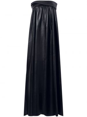 Kožené dlouhé šaty Proenza Schouler černé
