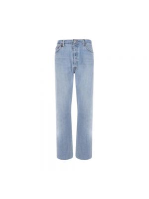 Niebieskie proste jeansy z wysoką talią Re/done