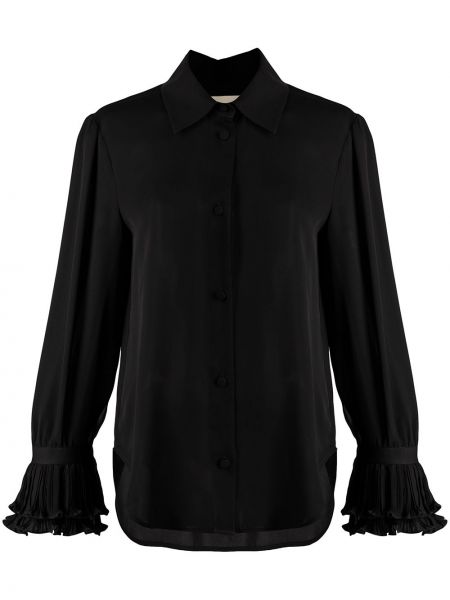 Camisa con botones de seda Khaite negro