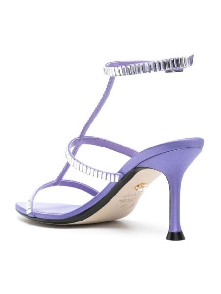 Sandalias con tacón de aguja de cristal Alevi Milano violeta
