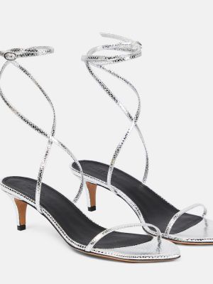 Sandale din piele Isabel Marant argintiu