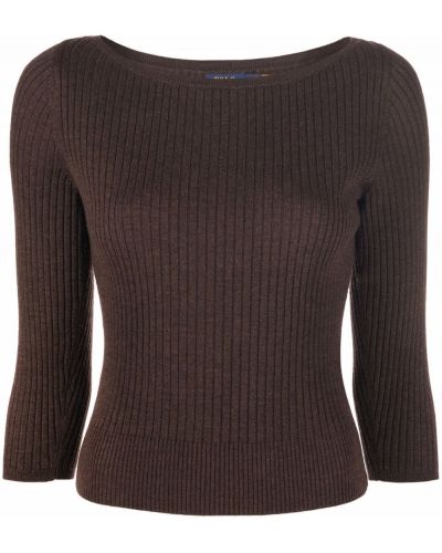 Вълнен пуловер Polo Ralph Lauren кафяво