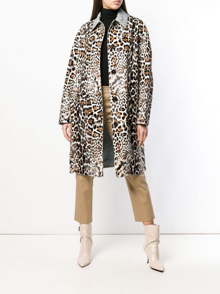 Abrigo con estampado leopardo Bottega Veneta marrón