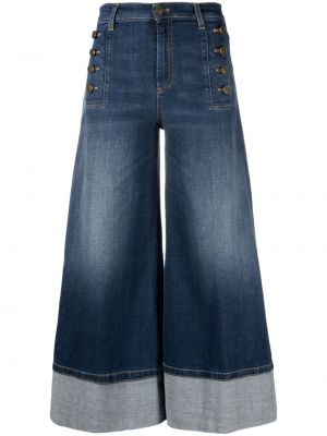 Voľné džínsy s vysokým pásom Twinset modrá