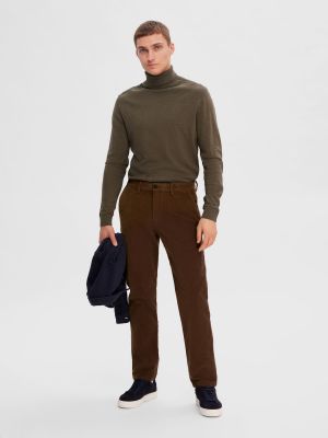 Pantaloni Selected Homme marrone