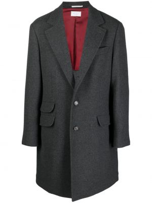 Vlnený kabát Brunello Cucinelli sivá
