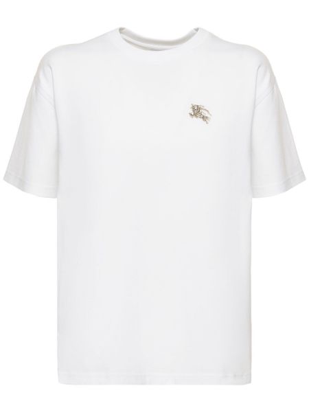 Тениска от джърси с кристали Burberry бяло