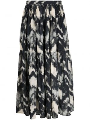 Dlhá sukňa s potlačou s abstraktným vzorom Ba&sh čierna