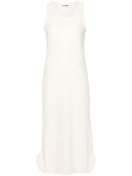Велур макси рокля Jil Sander бяло
