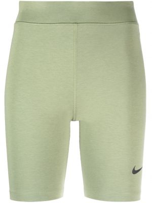 Shorts de sport taille haute à imprimé Nike vert