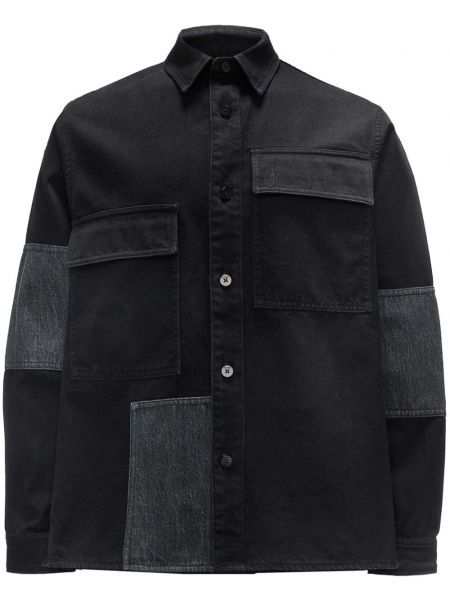 Βαμβακερό μακρύ πουκάμισο Jw Anderson μαύρο