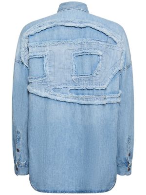 Camicia jeans distressed in lyocell Diesel blu