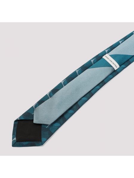 Krawatte mit print Dries Van Noten blau
