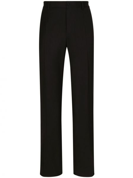 Μάλλινο παντελόνι με ίσιο πόδι Dolce & Gabbana μαύρο