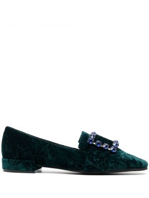 Pantofi loafer de catifea slip-on Roberto Festa verde