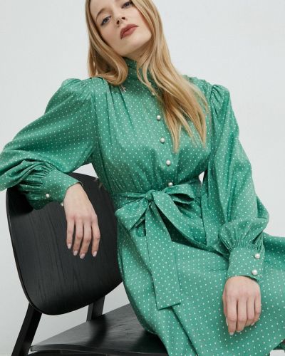 Custommade ruha Linnea zöld, mini, harang alakú