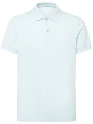 Medvilninis polo marškinėliai Tom Ford mėlyna