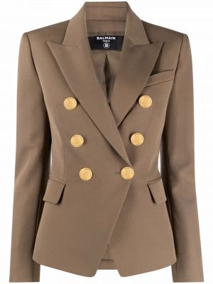 Lang blazer Balmain grønn