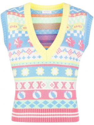 Пуловер с v-образно деколте Mira Mikati синьо