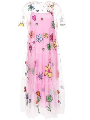 Прозрачна макси рокля Mira Mikati розово